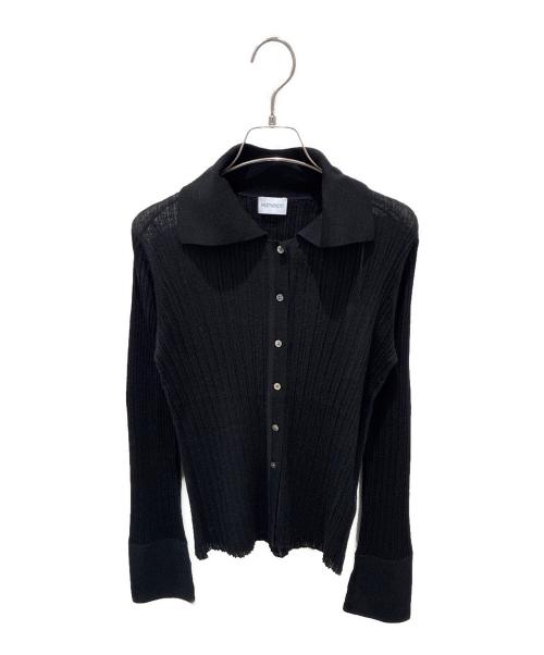 COLUMN（コラム）COLUMN (コラム) ワイドカラーカーディガン ブラック サイズ:Freeの古着・服飾アイテム