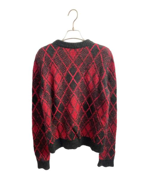 Saint Laurent Paris（サンローランパリ）Saint Laurent Paris (サンローランパリ) アーガイルチェックニット レッド×ブラック サイズ:XSの古着・服飾アイテム