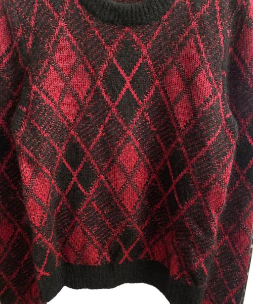Saint Laurent Paris（サンローランパリ）Saint Laurent Paris (サンローランパリ) アーガイルチェックニット レッド×ブラック サイズ:XSの古着・服飾アイテム