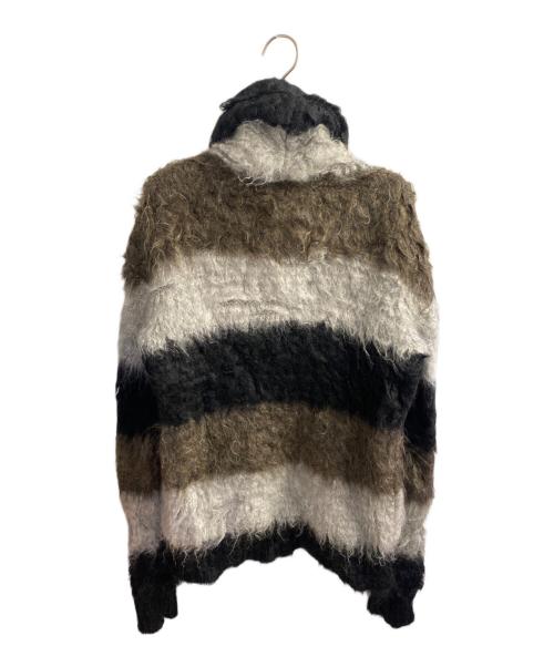 Saint Laurent Paris（サンローランパリ）Saint Laurent Paris (サンローランパリ) ボーダーモヘヤ混ニット ブラック×グレー サイズ:Sの古着・服飾アイテム