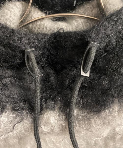 Saint Laurent Paris（サンローランパリ）Saint Laurent Paris (サンローランパリ) ボーダーモヘヤ混ニット ブラック×グレー サイズ:Sの古着・服飾アイテム