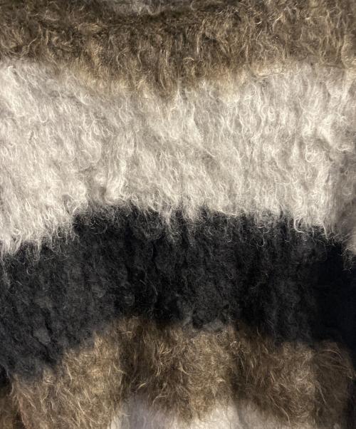 Saint Laurent Paris（サンローランパリ）Saint Laurent Paris (サンローランパリ) ボーダーモヘヤ混ニット ブラック×グレー サイズ:Sの古着・服飾アイテム