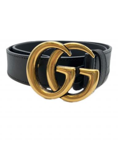 ★(中古美品) GUCCI ダブルGロゴ ベルト ブラック★ 中古・古着通販】GUCCI (グッチ) ダブルG スリムベルト ブラック