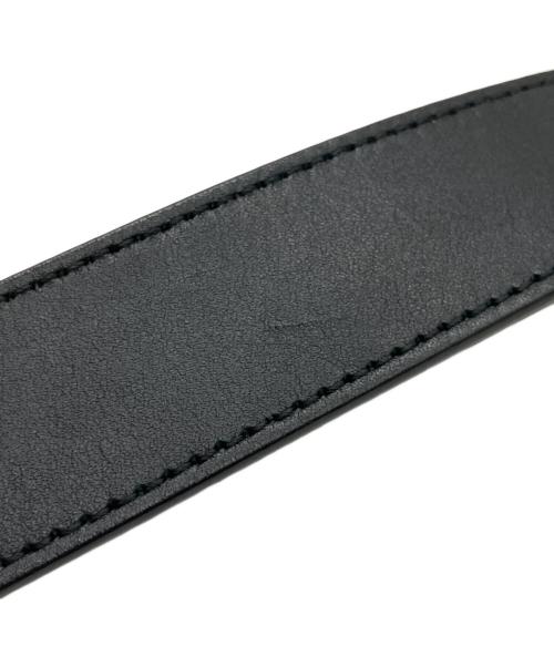 GUCCI（グッチ）GUCCI (グッチ) ダブルG スリムベルト ブラック×ゴールド サイズ:70の古着・服飾アイテム