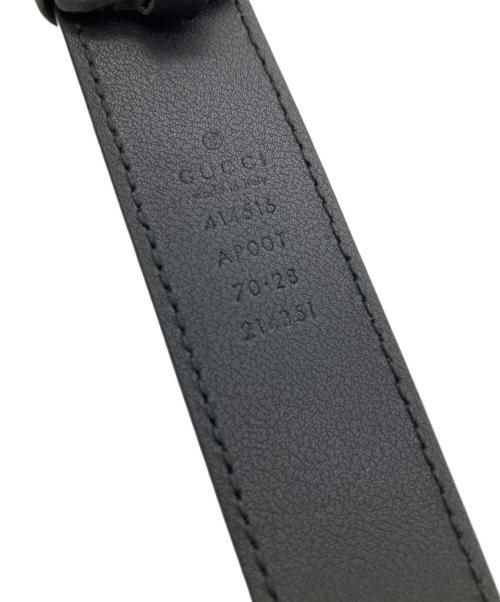GUCCI（グッチ）GUCCI (グッチ) ダブルG スリムベルト ブラック×ゴールド サイズ:70の古着・服飾アイテム