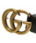 GUCCI (グッチ) ダブルG スリムベルト ブラック×ゴールド サイズ:70：35000円