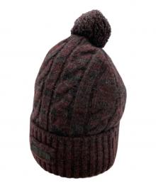 PRADA（プラダ）の古着「Wool Blend Ribbed Knit Beanie/ニット帽」｜レッド×ブラック