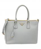 PRADAプラダ）の古着「ガレリア サフィアーノレザー バッグ」｜ライトグレー