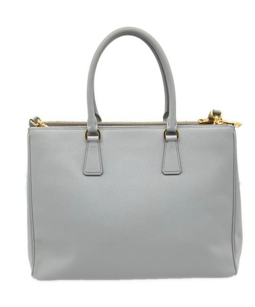 PRADA（プラダ）PRADA (プラダ) ガレリア サフィアーノレザー バッグ ライトグレーの古着・服飾アイテム