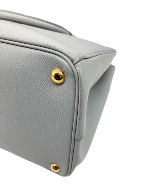 PRADA（プラダ）PRADA (プラダ) ガレリア サフィアーノレザー バッグ ライトグレーの古着・服飾アイテム