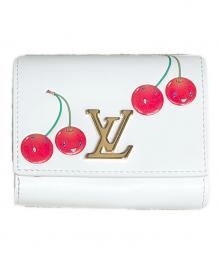 LOUIS VUITTON×村上隆（ルイ ヴィトン×ムラカミタカシ）の古着「ポルトフォイユ・カプシーヌタイニー」｜ホワイト×レッド