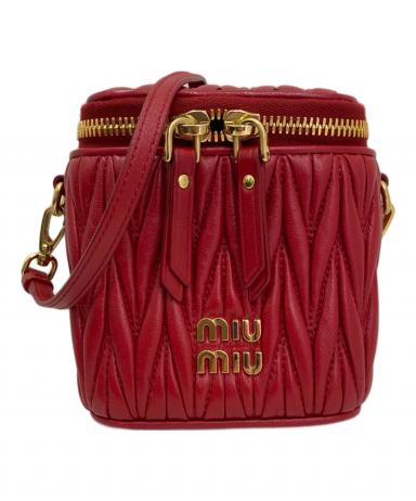 Miu Miu 赤 マテラッセ ハンドバッグ レッド アルカディ マテラッセレザー バッグ | Miu Miu