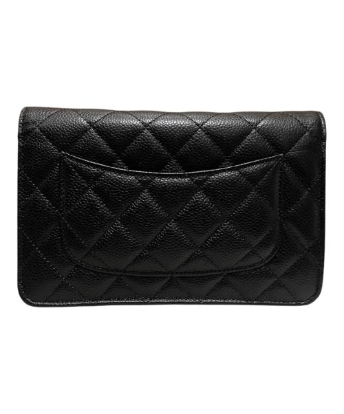CHANEL（シャネル）CHANEL (シャネル) マトラッセ	チェーンウォレット ブラック×シルバー金具 サイズ:-の古着・服飾アイテム