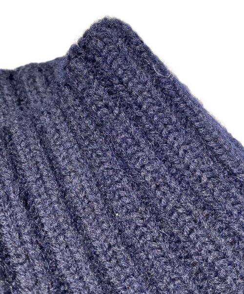 Maison Margiela（メゾンマルジェラ）Maison Margiela (メゾンマルジェラ) バックステッチハイネックケーブルウールニット ネイビー サイズ:Sの古着・服飾アイテム