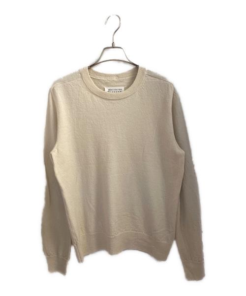 Maison Margiela（メゾンマルジェラ）Maison Margiela (メゾンマルジェラ) エルボーパッチウールセーター ベージュ サイズ:Mの古着・服飾アイテム