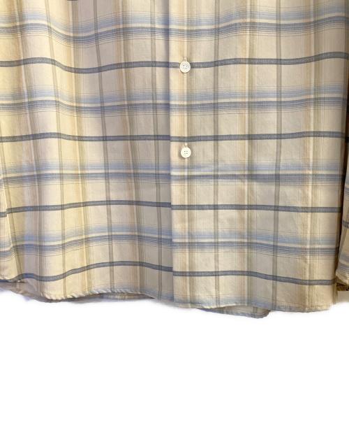 AURALEE（オーラリー）AURALEE (オーラリー) スーパーライトウールチェックシャツ ベージュ×ブルー サイズ:４の古着・服飾アイテム