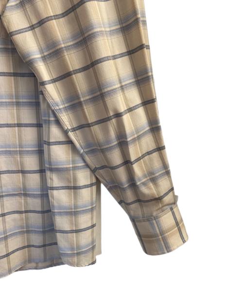 AURALEE（オーラリー）AURALEE (オーラリー) スーパーライトウールチェックシャツ ベージュ×ブルー サイズ:４の古着・服飾アイテム