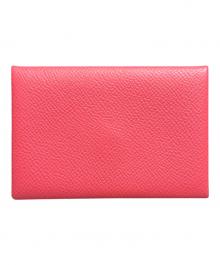 HERMES（エルメス）の古着「カルヴィ/カードケース」｜ピンク