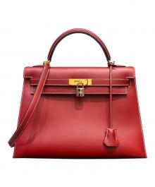 HERMES（エルメス）の古着「ケリー32 外縫い/ゴールド金具/ヴォーシャモニー/ルージュアッシュ/▢E刻印」｜ルージュアッシュ × ゴールド金具