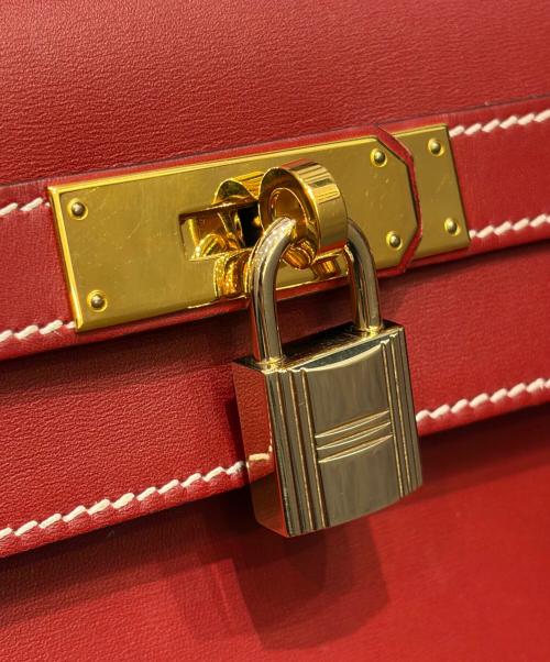 HERMES（エルメス）HERMES (エルメス) ケリー32 外縫い/ゴールド金具/ヴォーシャモニー/ルージュアッシュ/▢E刻印 ルージュアッシュ × ゴールド金具 サイズ:32の古着・服飾アイテム