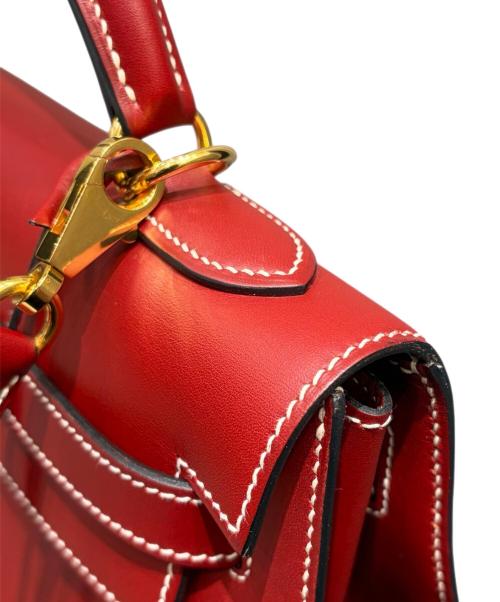 HERMES（エルメス）HERMES (エルメス) ケリー32 外縫い/ゴールド金具/ヴォーシャモニー/ルージュアッシュ/▢E刻印 ルージュアッシュ × ゴールド金具 サイズ:32の古着・服飾アイテム