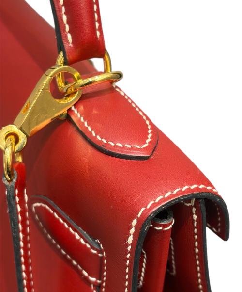HERMES（エルメス）HERMES (エルメス) ケリー32 外縫い/ゴールド金具/ヴォーシャモニー/ルージュアッシュ/▢E刻印 ルージュアッシュ × ゴールド金具 サイズ:32の古着・服飾アイテム