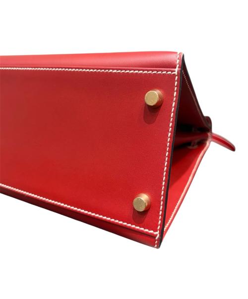 HERMES（エルメス）HERMES (エルメス) ケリー32 外縫い/ゴールド金具/ヴォーシャモニー/ルージュアッシュ/▢E刻印 ルージュアッシュ × ゴールド金具 サイズ:32の古着・服飾アイテム