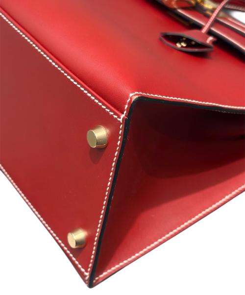 HERMES（エルメス）HERMES (エルメス) ケリー32 外縫い/ゴールド金具/ヴォーシャモニー/ルージュアッシュ/▢E刻印 ルージュアッシュ × ゴールド金具 サイズ:32の古着・服飾アイテム