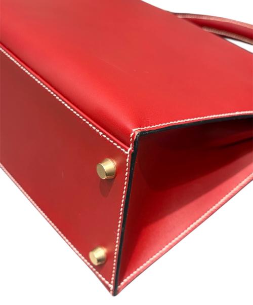 HERMES（エルメス）HERMES (エルメス) ケリー32 外縫い/ゴールド金具/ヴォーシャモニー/ルージュアッシュ/▢E刻印 ルージュアッシュ × ゴールド金具 サイズ:32の古着・服飾アイテム