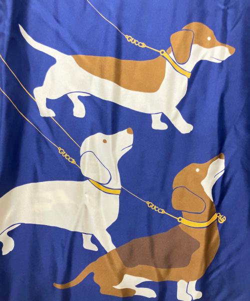 GUCCI（グッチ）GUCCI (グッチ) ドッグプリントシルクスカート ネイビー サイズ:36の古着・服飾アイテム