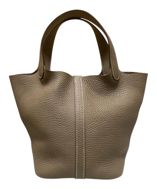 HERMES（エルメス）HERMES (エルメス) ピコタンロック PM/シルバー金具/トレヨンクレマンス/エト/U刻印 エトゥープ サイズ:PMの古着・服飾アイテム