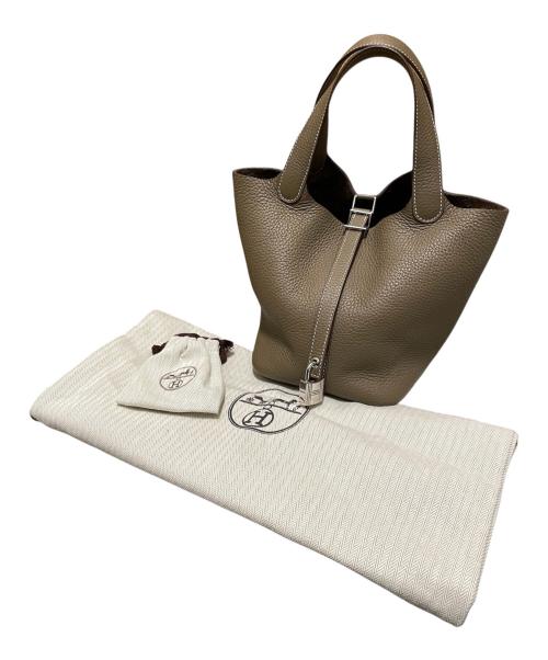 HERMES（エルメス）HERMES (エルメス) ピコタンロック PM/シルバー金具/トレヨンクレマンス/エト/U刻印 エトゥープ サイズ:PMの古着・服飾アイテム