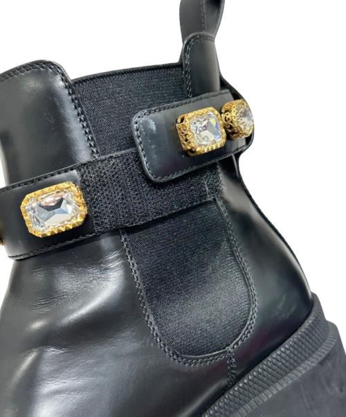 GUCCI（グッチ）GUCCI (グッチ) Gucci Ankle Boot With Belt/GGマーモントサイドゴアブーツ ブラック サイズ:36 1/2の古着・服飾アイテム