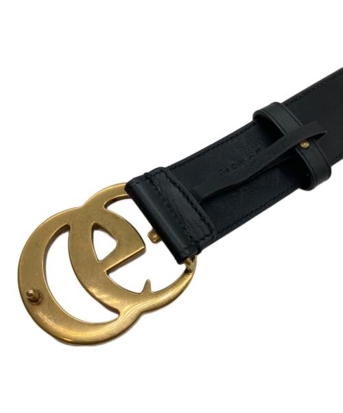 GUCCI（グッチ）GUCCI (グッチ) ダブルGレザーベルト ブラック サイズ:96㎝の古着・服飾アイテム