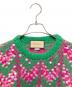 中古・古着 GUCCI (グッチ) Sequin-Embellished Knit Sweater/モヘア混スパンコールセーター グリーン×ピンク サイズ:L：48000円