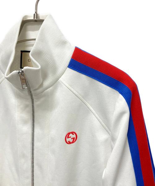 GUCCI（グッチ）GUCCI (グッチ) Technical Jersey Zip Jacket(テクニカルジャージージップジャケット) ホワイト×レッド×ブルー サイズ:Sの古着・服飾アイテム