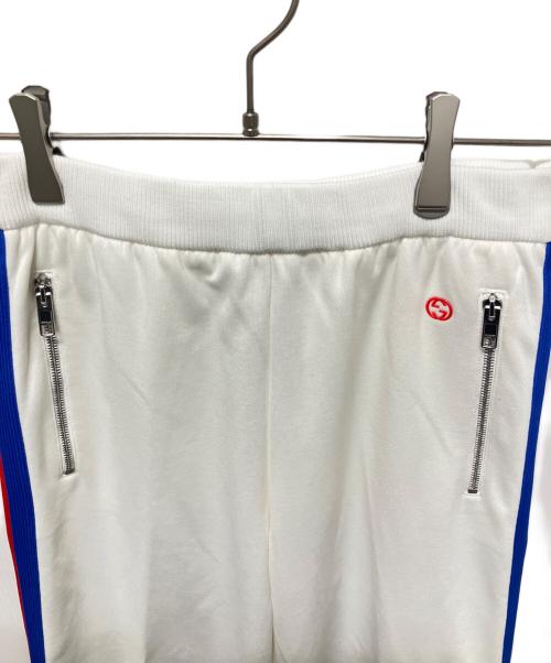 GUCCI（グッチ）GUCCI (グッチ) Shirred Pants/シャーリングパンツ/トラックパンツ ホワイト×レッド×ブルー サイズ:Sの古着・服飾アイテム