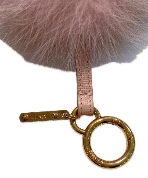 FENDI（フェンディ）FENDI (フェンディ) ポンポンバッグチャーム ベージュ×ピンクの古着・服飾アイテム