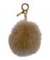 FENDI (フェンディ) ポンポンバッグチャーム ベージュ×ピンク：9000円