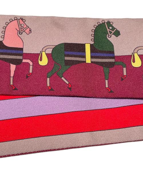 HERMES（エルメス）HERMES (エルメス) ツイリー / Rocabar エンジ×マルチカラー サイズ:-の古着・服飾アイテム