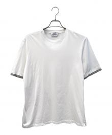 HERMES（エルメス）の古着「コットンクルーネックTシャツ」｜ホワイト×グレー