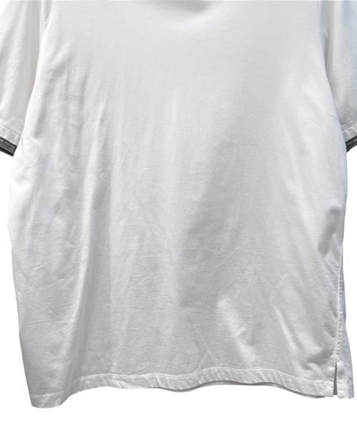 HERMES（エルメス）HERMES (エルメス) コットンクルーネックTシャツ ホワイト×グレー サイズ:Ｌの古着・服飾アイテム