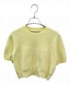 ALEXANDER WANGアレキサンダー・ワン）の古着「ロゴエンボスショート丈半袖ニット」｜イエロー