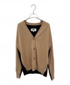 MM6 Maison Margielaエムエムシックスメゾンマルジェラ）の古着「ニットカーディガン」｜ベージュ×ブラック