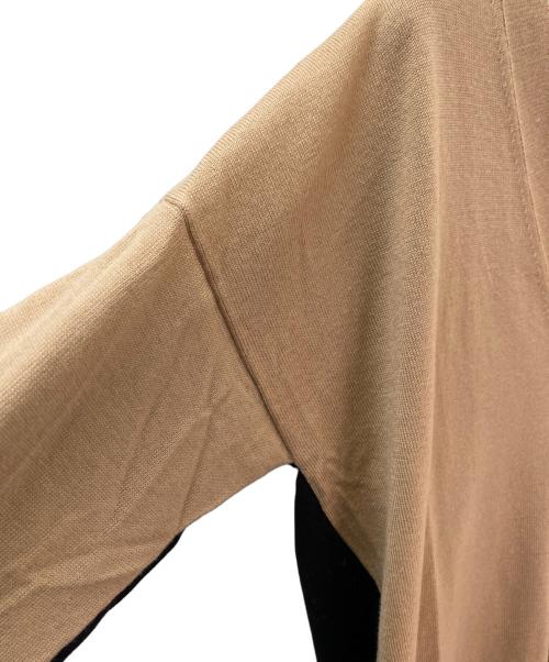MM6 Maison Margiela（エムエムシックスメゾンマルジェラ）MM6 Maison Margiela (エムエムシックスメゾンマルジェラ) ニットカーディガン ベージュ×ブラック サイズ:Mの古着・服飾アイテム
