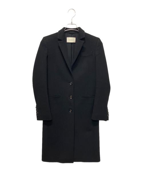GUCCI（グッチ）GUCCI (グッチ) ウール チェスターコート ブラック サイズ:36の古着・服飾アイテム