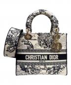 Christian Diorクリスチャン ディオール）の古着「Lady Dior D-Lite Medium」｜ホワイト×ブラック