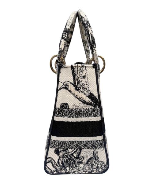 Christian Dior（クリスチャン ディオール）Christian Dior (クリスチャン ディオール) Lady Dior D-Lite Medium  ホワイト×ブラック サイズ:ミディアムの古着・服飾アイテム