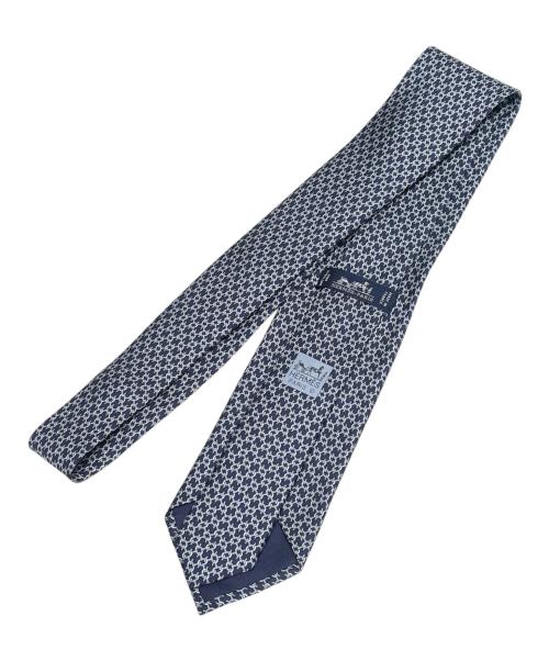 HERMES（エルメス）HERMES (エルメス) 総柄ネクタイ ブルー サイズ:-の古着・服飾アイテム