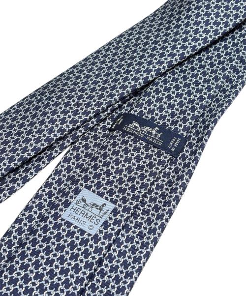 HERMES（エルメス）HERMES (エルメス) 総柄ネクタイ ブルー サイズ:-の古着・服飾アイテム